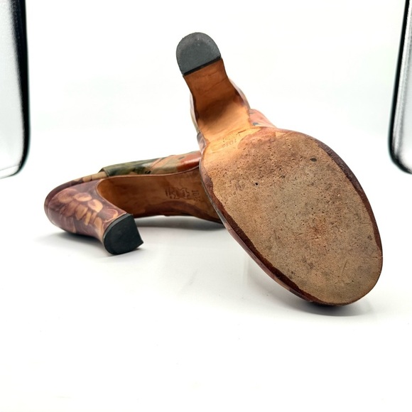 JOHN FLUEVOG PRODIGY FLORAL SLINGBACK HEELS BLOCK HEELS MADE IN PERU SIZE 10.5 - Picture 9 of 12